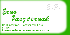 erno paszternak business card